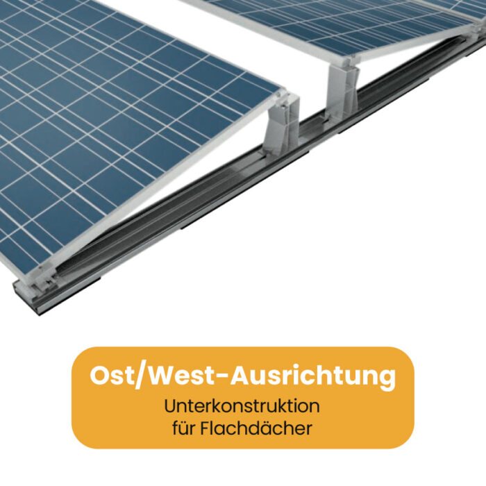 Unterkonstruktion für Flachdächer Ost-West Ausrichtung