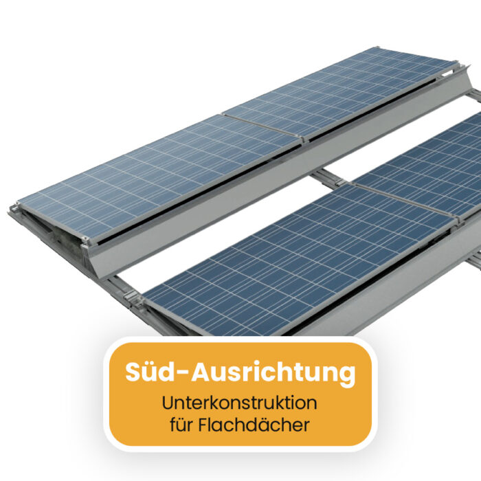 Unterkonstruktion für Flachdächer Süd Ausrichtung